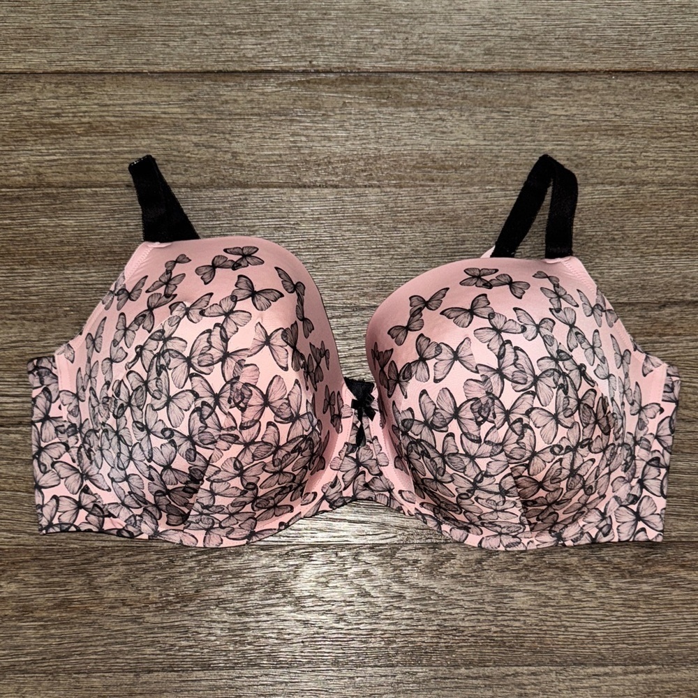Torrid Perfect T-Shirt Bra Allover Butterfly Screen Zephyr 46DDD